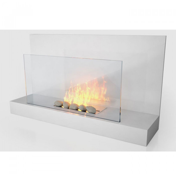 The Alden 900mm Wall Mounted Bio Ethanol Fire, White - Stoves Are Us